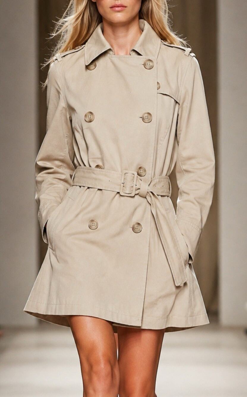 Torrid Outlander Trench Coat Womens 00 Tan Plaid Lined Double Breasted Belted